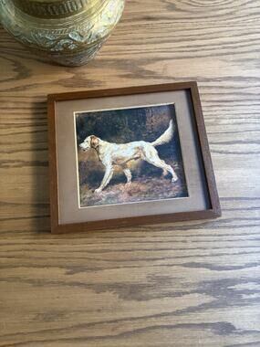 Vintage Wood Framed Dog Art Print English Setter By Edmund Henry Osthaus Dog Art